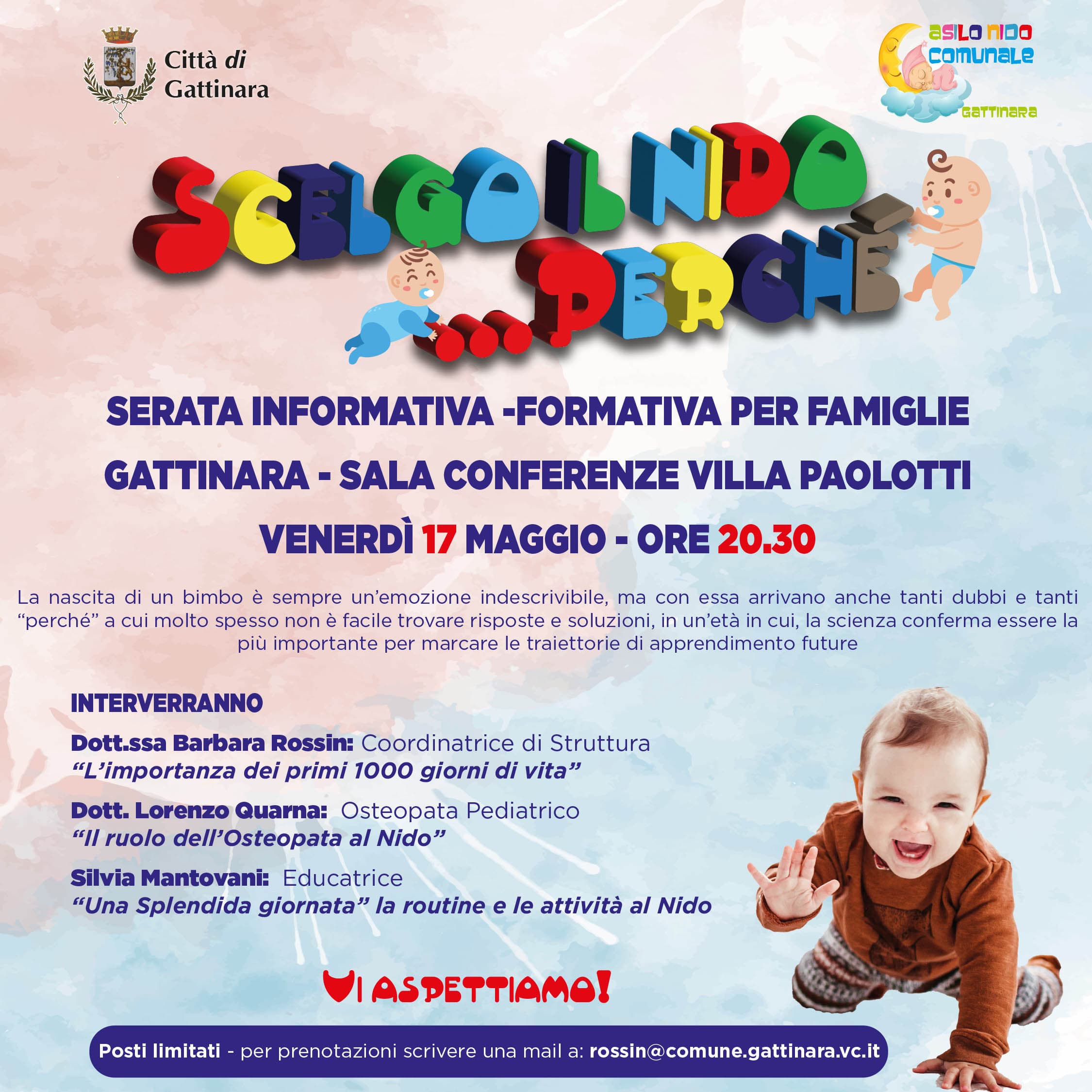 “SCELGO IL NIDO …PERCHÉ” serata formativa e informativa per le famiglie