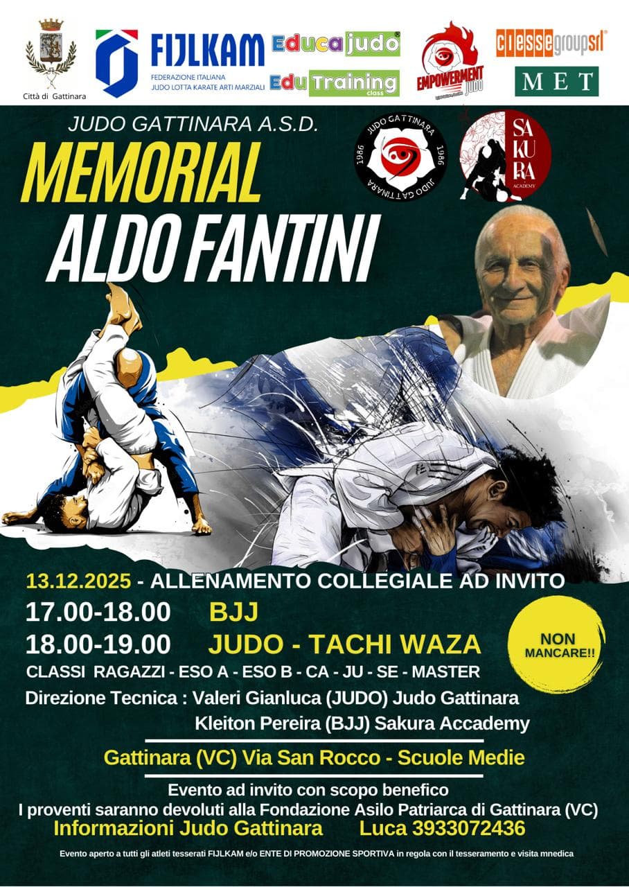 "Memorial Aldo Fantini": Judo Gattinara ricorda il suo "Samurai"
