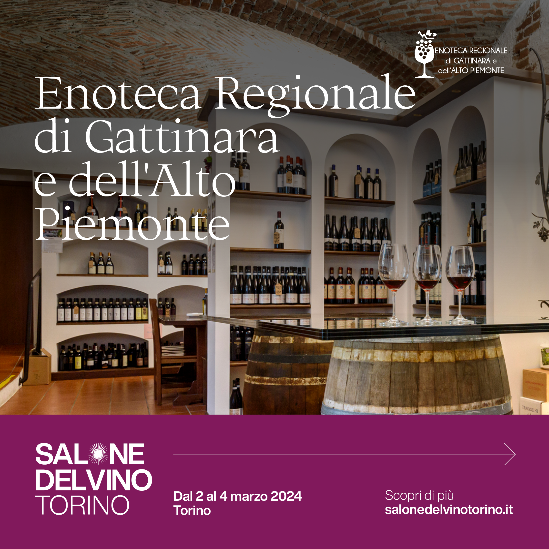 Enoteca Regionale sarà al Salone del Vino di Torino